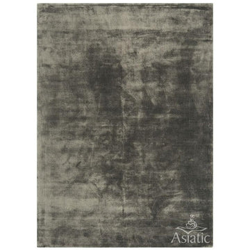 Katherine Carnaby Chrome Luxury Modern Plain Distressed Tonal Metallic Shimmer Hand-Woven High-Density Heavyweight Soft Textured Silky Viscose Smoke Grey Rug-Asiatic Carpets-Rug Love - The Most Loved Rug Store